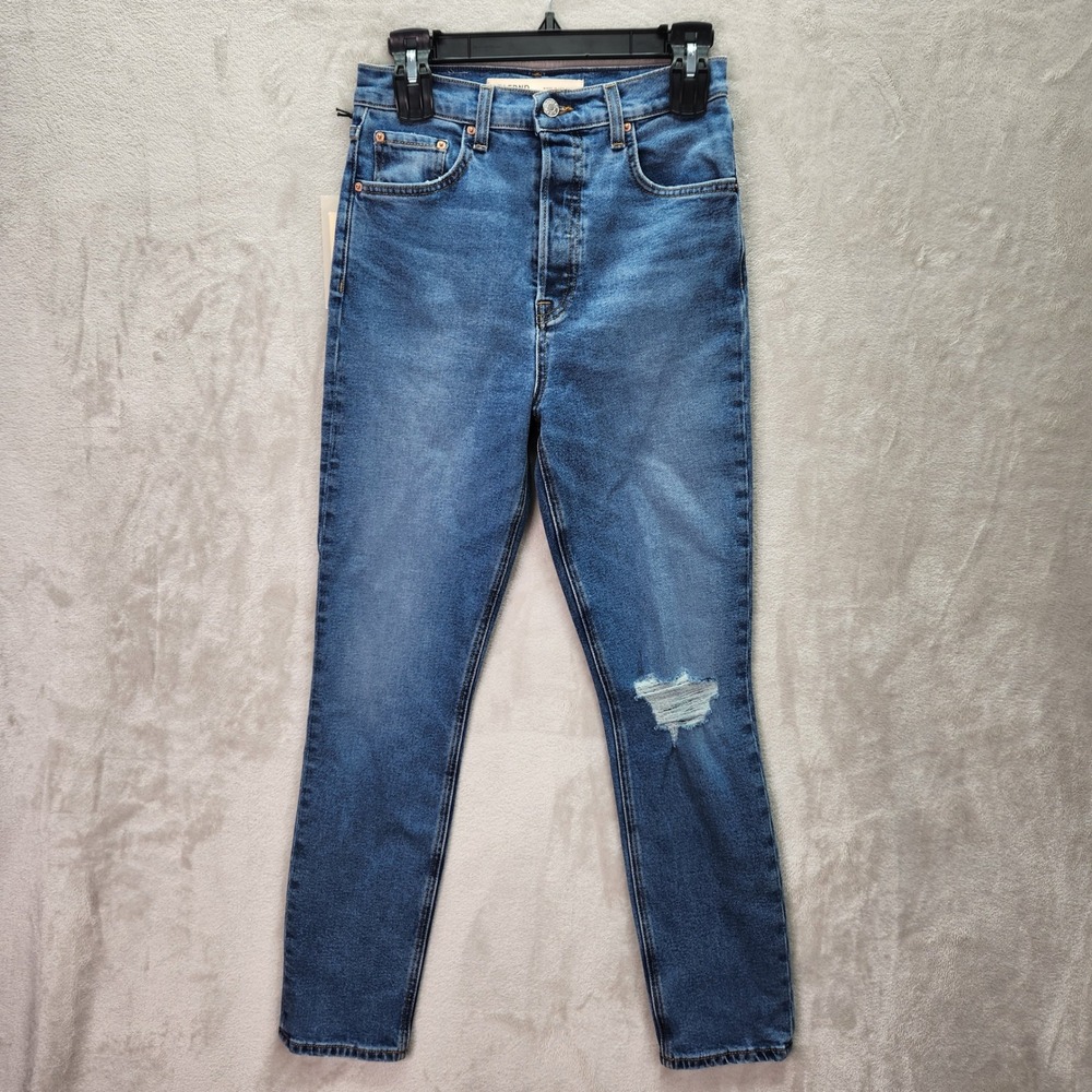 GRLFRND Jeans Womens 26 Super High Rise Stretch Slim Crop Prospect Park Denim‎